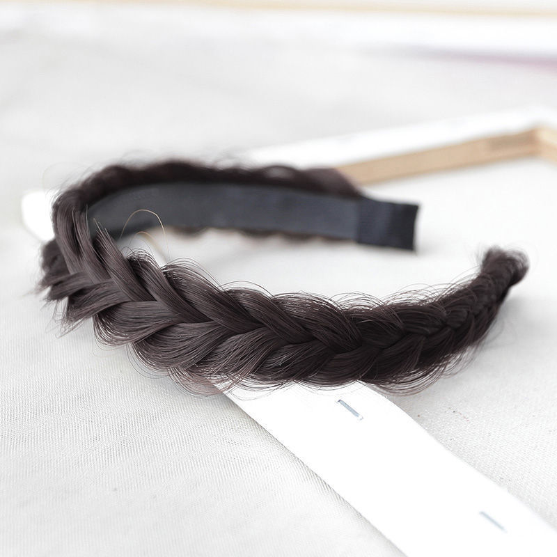 Peluca mujer Twist trenza de hueso de pescado banda para el cabello diadema antideslizante dentada borde ancho pelo presionando tocado nuevo todo partido accesorios para el cabello