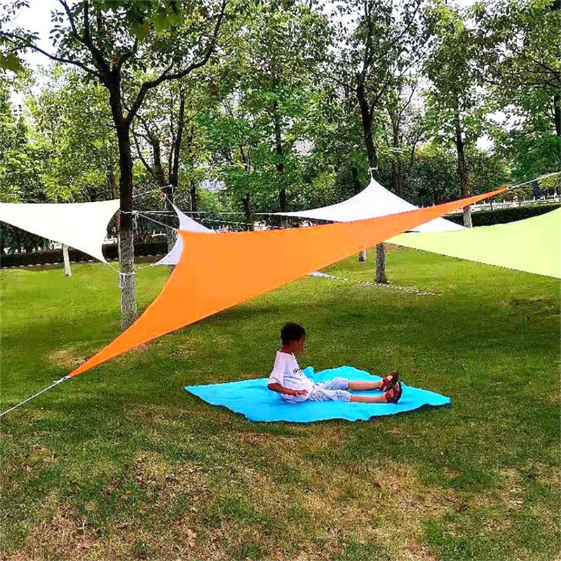 Outdoor Courtyard Triangular Sunshade Sail Canopy for Outdoor Terrace Balcony, Sun Protection and Rainproof Sunshade Sail, Landscape Awning