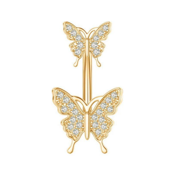 European and American hot selling double butterfly-gold
