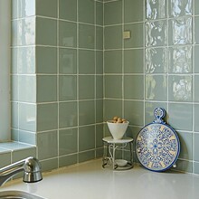 多色可选明亮马卡龙色瓷砖复古小方砖法式厨房餐厅卫生间亮光墙砖