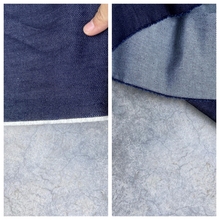 深蓝色日本棉质地微挺秋冬牛仔面料无弹力定 制外套夹克裤子布料
