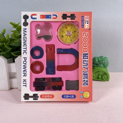 Compass Magnet Toy Magnetic Power Set Children's Science Experiment U-shaped Magnet Color Box Teaching Aids Wholesale