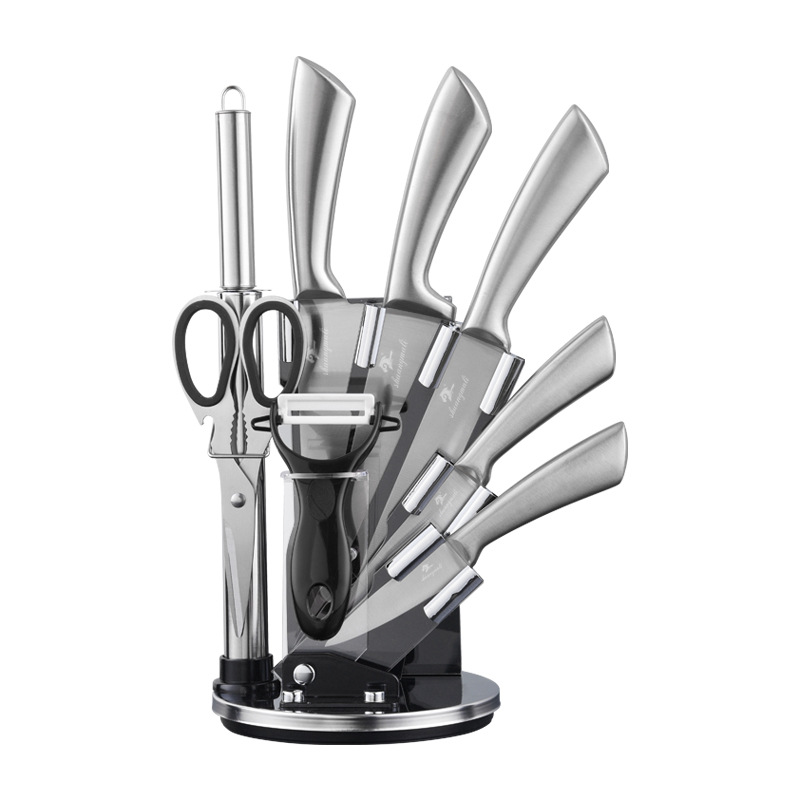 Amazon cuchillos transfronterizos conjuntos de cuchillos de cocina de acero inoxidable cuchillos de cocina nueve piezas conjuntos de cuchillos de regalo