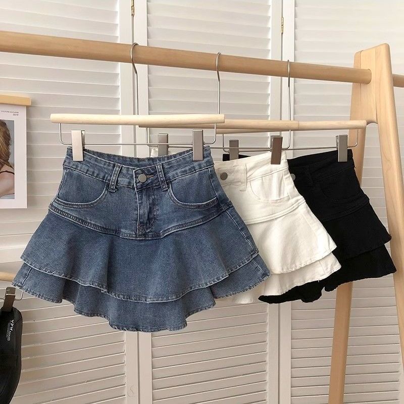 儿童蛋糕短裙弹力牛仔半身裙2025年夏季韩版时尚百搭半身裙女童装