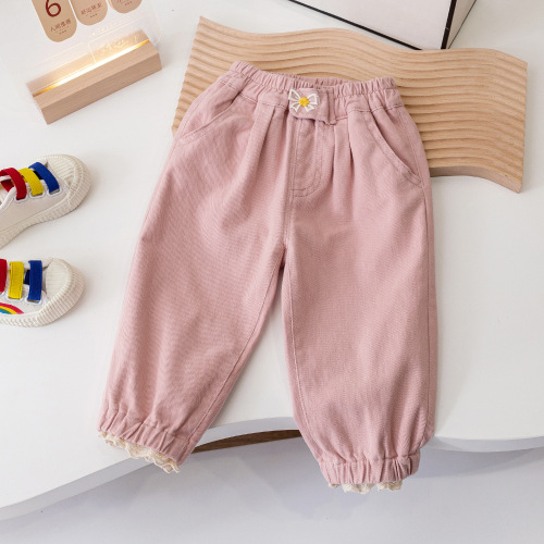 Ladies' Spring and Autumn Outwear Lantern Pants  New Korean Style Casual Matchable Butterflies Knot Children's Halter Edge Pants