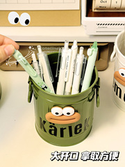 Whimsical Large Mouth Iron Desk Organizer with High Capacity, Student Desk Storage and Display Pen Holder, Cute Creative Office Decor