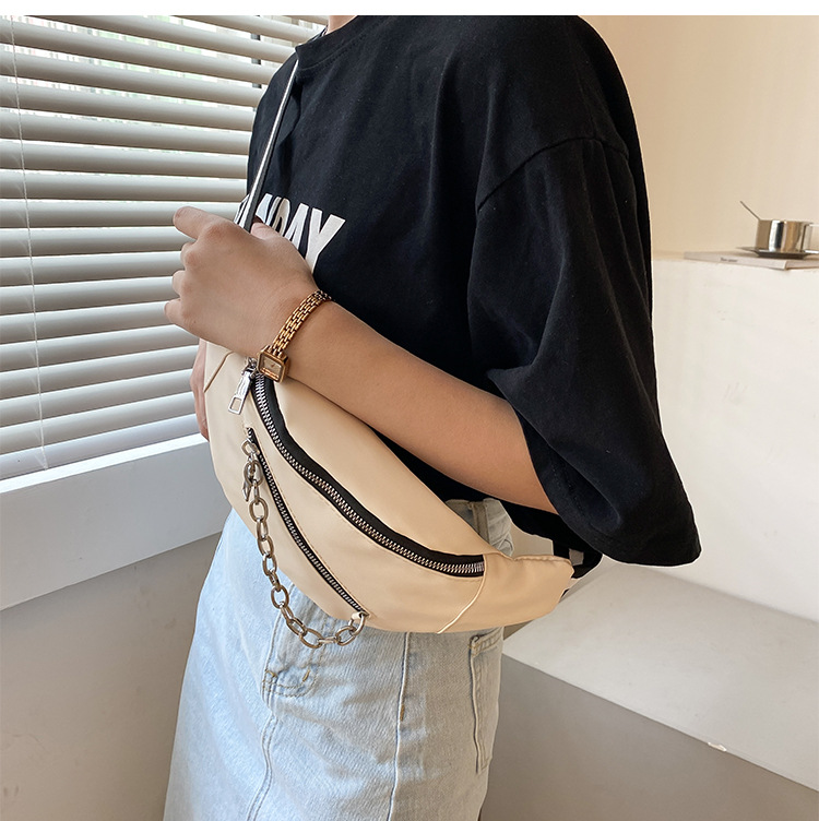 Unisex Fashion Solid Color Pu Leather Waist Bags display picture 18
