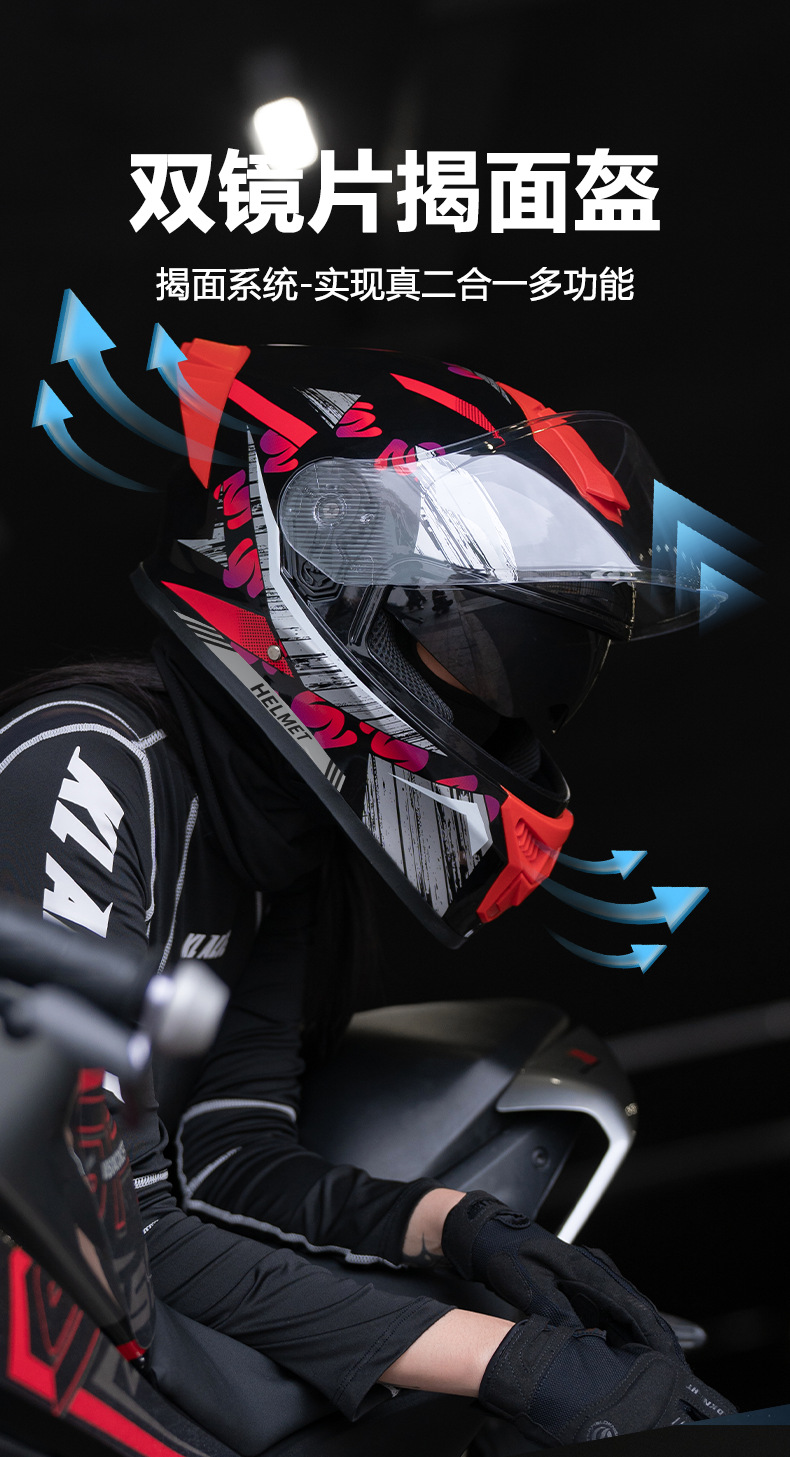 3C/Dot Certified Motorcycle Helmets for Men and Women, Warm All-Season Motorcycle Full-Face Helmets, Electric Vehicle Winter Cycling Half Helmets