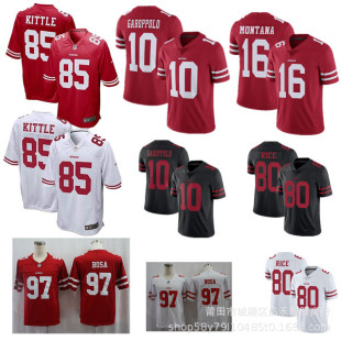 New 49 People # 85 Kittle 10 Garoppolo 97 Bosa Rugby Jersey Red Black White Retro
