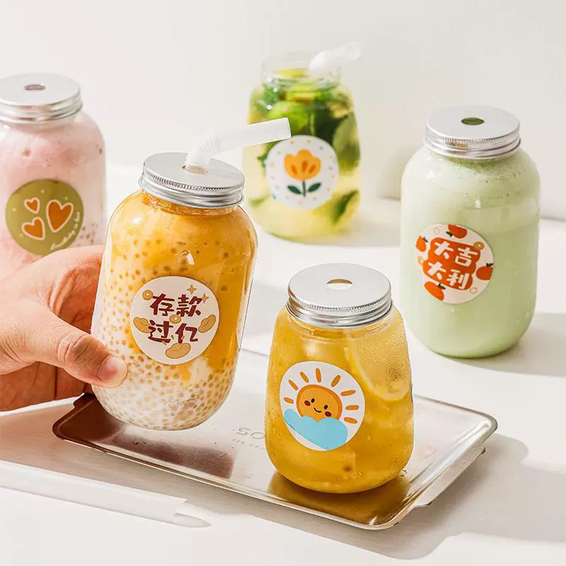 Модная чашка для мороженого и нектара тополя с крышкой, одноразовая упаковка для молочных коктейлей, пухлая бутылка для напитков.