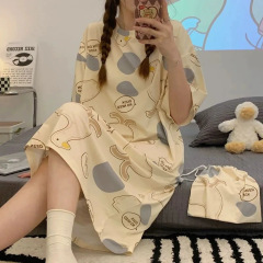 パジャマ女性夏韓国版パジャマ女性夏パジャマ半袖女性夏ホームウェア学生かわいい大きいサイズ