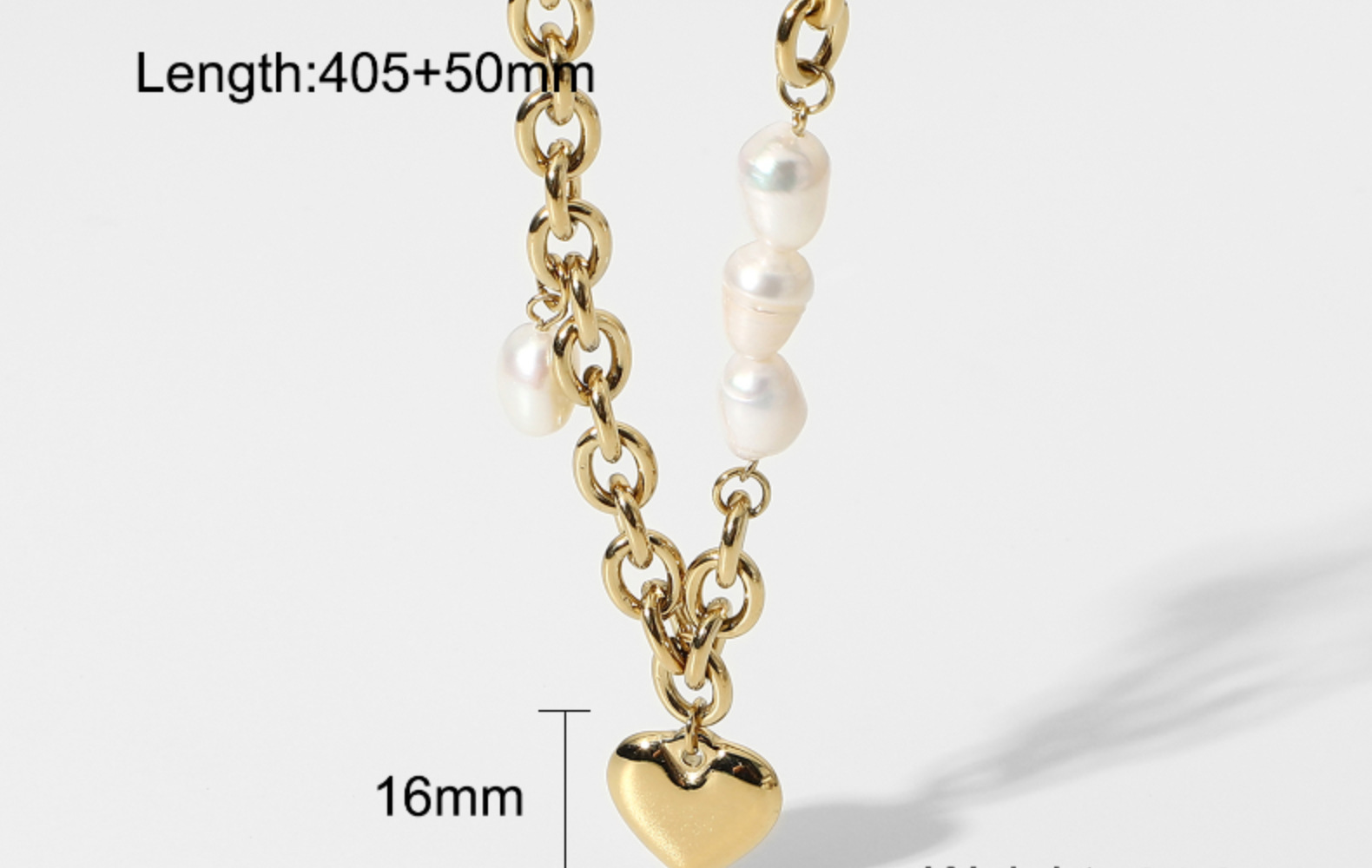 Collier De Perles D&#39;eau Douce Avec Pendentif Coeur Mode display picture 9
