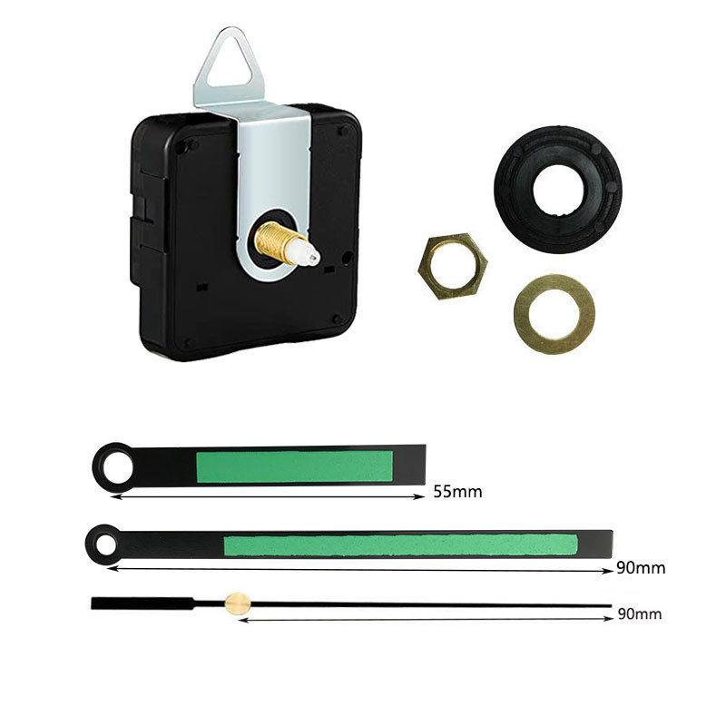 Set completo de movimiento de reloj nuevo modelo, venta caliente transfronterizo, silencioso y fluorescente luminoso, aguja de reloj metálica, para reloj de pared DIY