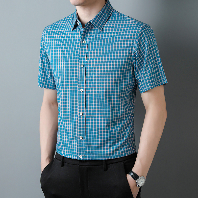 Summer New Style Plaid Shirt Short-Sleeved Men's Business Casual Tops for Young People, High-Quality and Stylish Shirts Summer New Style Plaid Shirt Short-Sleeved Men's Business Casual Tops for Young People, High-Quality and Stylish Shirts