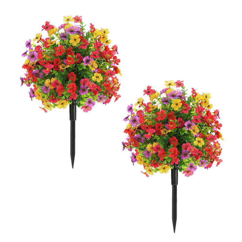 Spot Violet Eucalyptus Simulated Tree Insert Spring and Summer Courtyard Decoration Outdoor Home Green Plant Fake Flower Balls