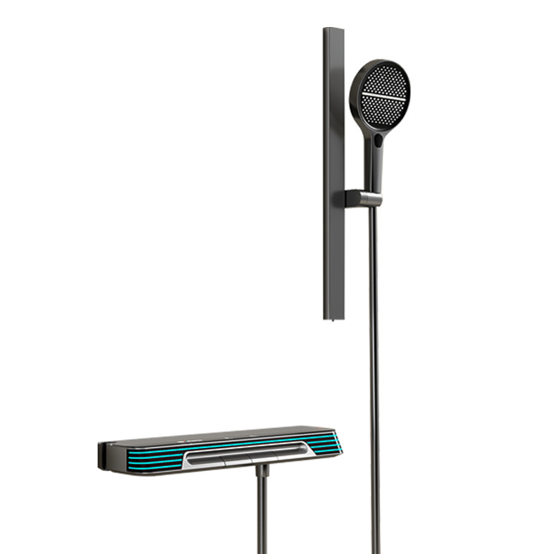 No top spray split shower shower set gun gris simple todo cobre spray spray boquilla de presión de ducha de lluvia temperatura constante