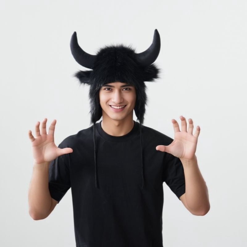 Cross-border explosions Amazon adult Greek wish Halloween Christmas plush horn hat, dress up stage