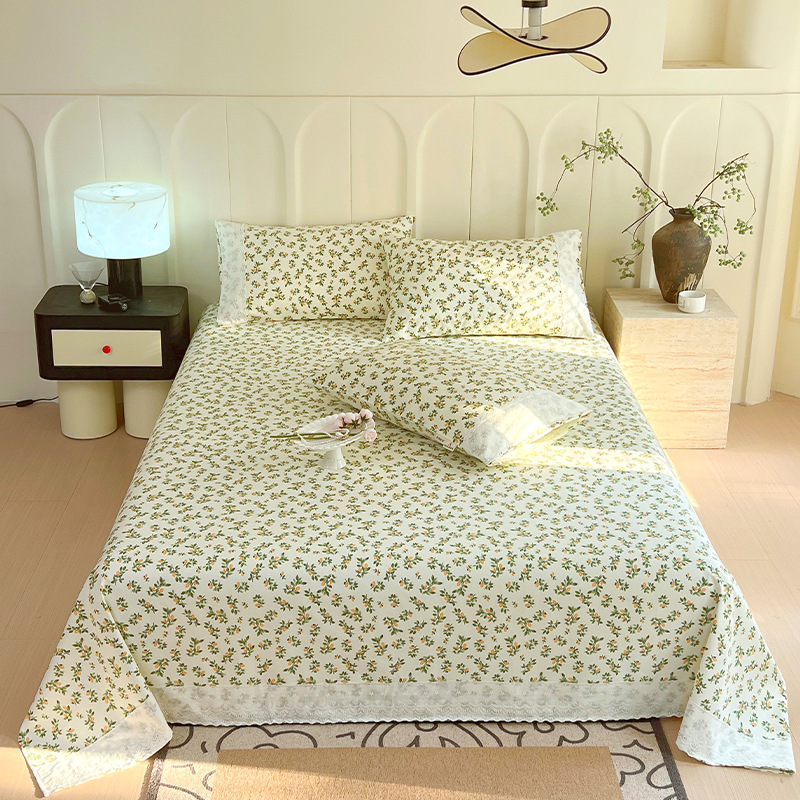 Youyixin sábanas de tela gruesa vieja de algodón 100% algodón dormitorio doble individual funda de almohada gruesa de tres piezas al por mayor