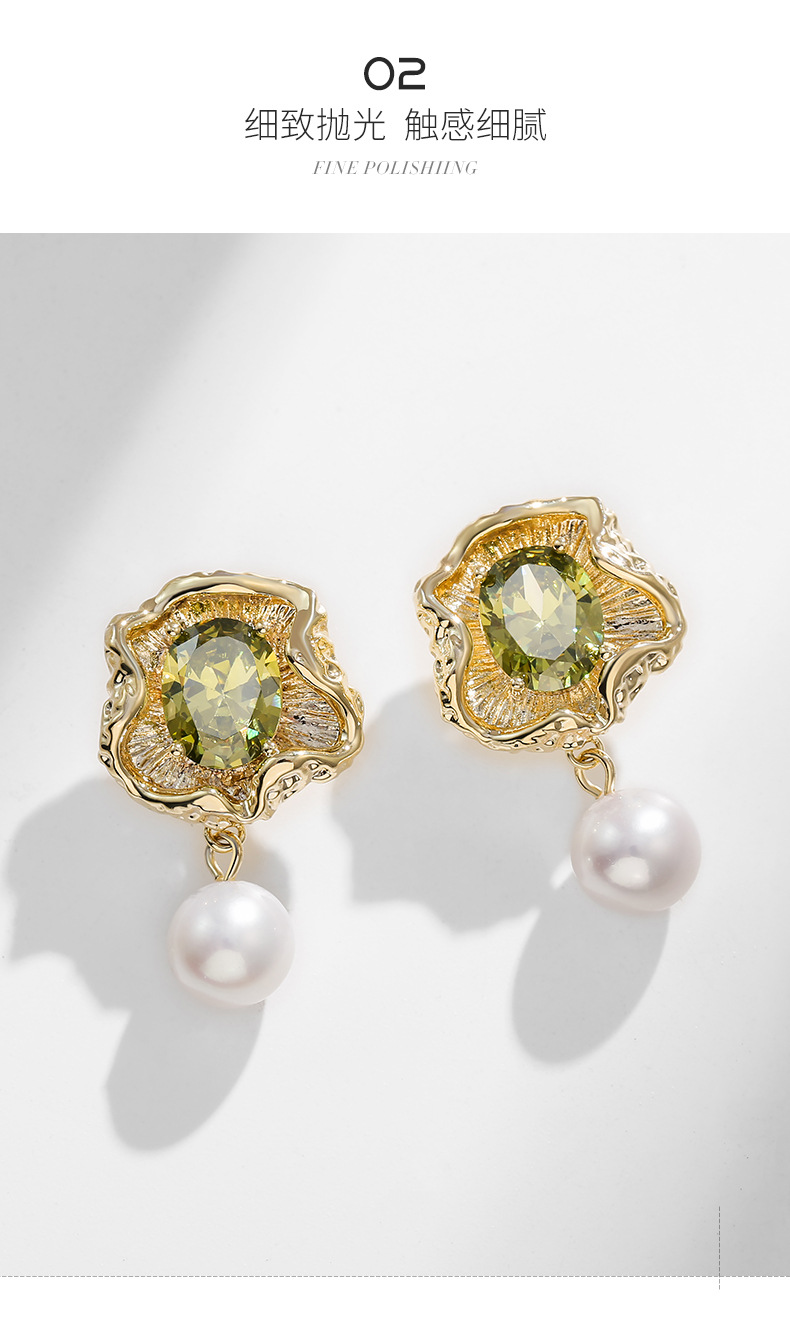 Pendientes largos de perlas estilo vintage lujo elegante_voghion.com