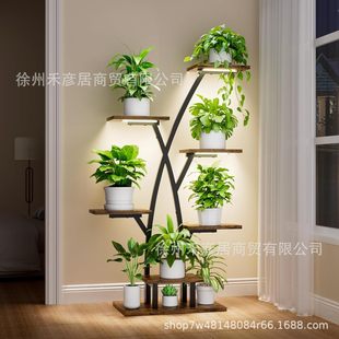 Cross-Border Hot-Selling Flower Stand for Living Room and Balcony, Iron Flower Pot Stand, Floor-Standing Iron Flower Rack for Gardening Storage