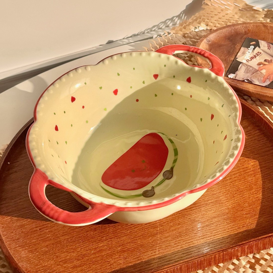 【Watermelon】8.5-inch double-ear soup bowl