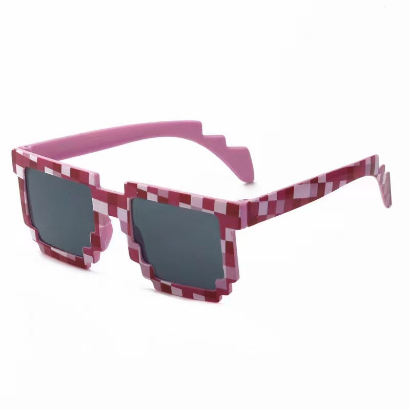 Glasses de mosaico cuadrado, personalidad de píxeles de dos dimensiones, gafas de sol divertidas, gafas de sol de mosaico de doble fila. image 45