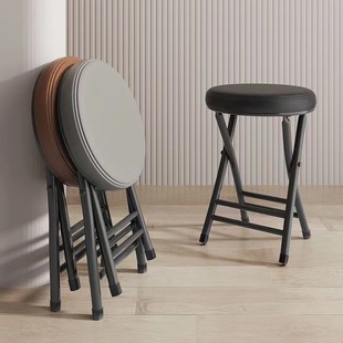 Folding Stool Household Small Stool Dressing Table Bedroom Living Room Bench Soft Bag Portable Chair Rental House Round Stool