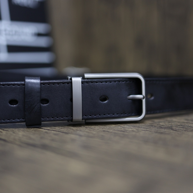 Handmade Top Layer Vintage Vegetable Tanned Pure Cowhide Pin Buckle Men's Workwear Pants Distressed Genuine Leather Belt_voghion.com