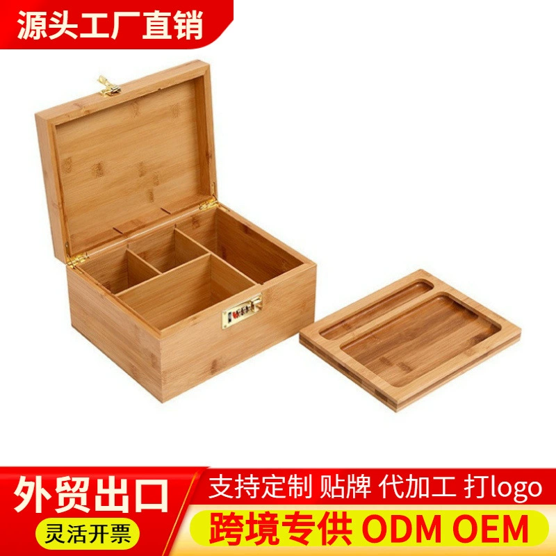 Индивидуальная деревянная коробка-органайзер, подарочная упаковка, коробка из бамбукового дерева, бамбуковая коробка с откидной крышкой