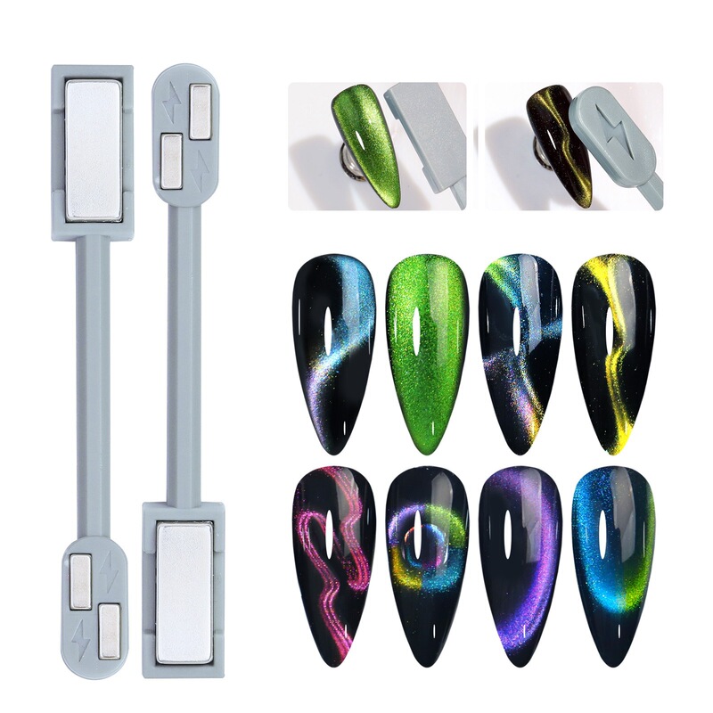 Nail Art Double Head Lightning Magnet Strip Cat's Eye Nail Polish Adhesive Special Thickened Upgraded Powerful Large Magnet Tool Nail Art Double Head Lightning Magnet Strip Cat's Eye Nail Polish Adhesive Special Thickened Upgraded Powerful Large Magnet Tool
