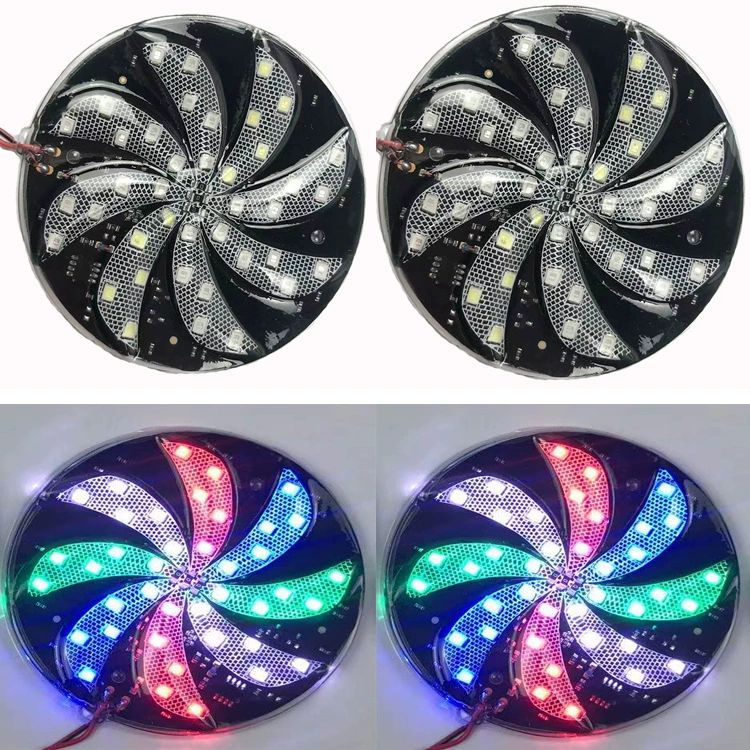 12V 24V мотоцикл автомобиль модифицированные осветительные огни мигающие ветровые листья огни Светодиодные горячие колеса огни ветряная мельница огни цветные огни