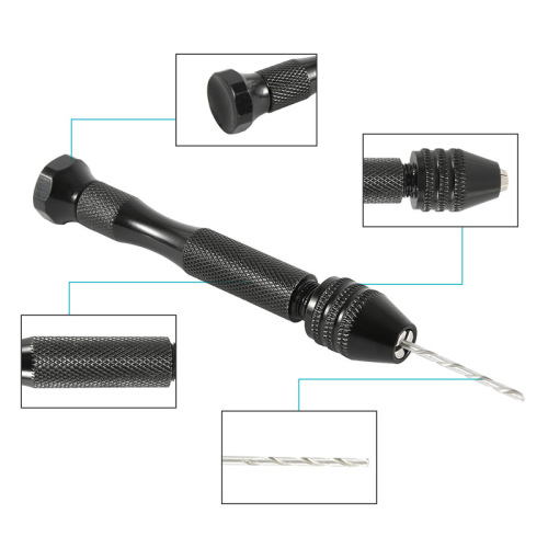 Black hand twist drill 0.3-3.4mm Rudraksha woodworking drill hole manual drilling tool twist drill bit set