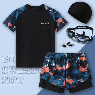Swimsuit Men's 2025 New Anti-Embarrassment Swimming Trunks Hot Spring Tops Boys Full Set of Equipment Men's Suit