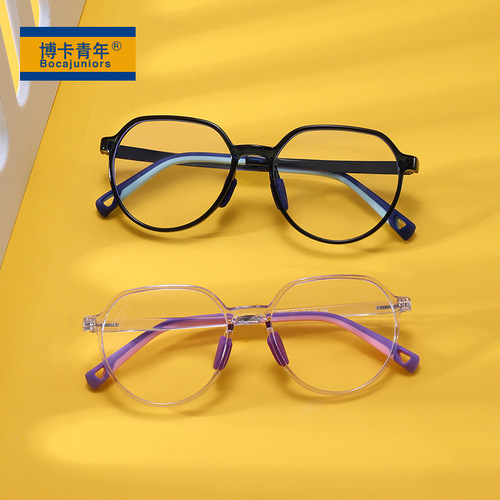 新款儿童TR材质可配度数眼镜框小孩网课防蓝光护眼平光镜JC2292