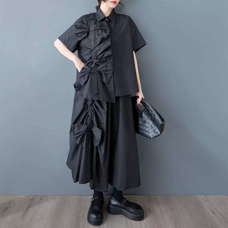 Summer trousers, set, Korean style, oversize