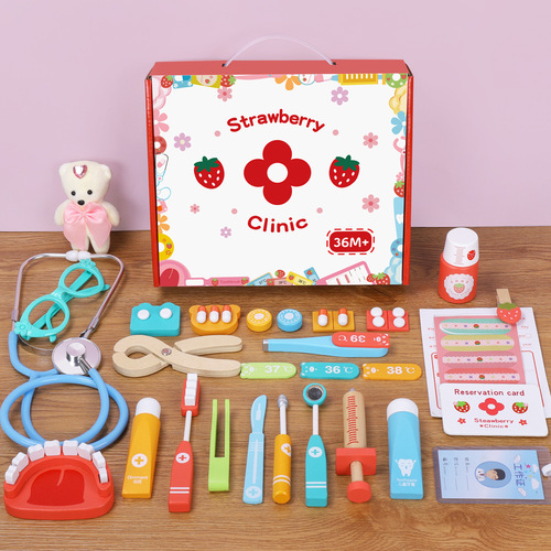 Toy Medical Kit for Kids, Gender-Neutral, Role-Playing Doctor Set with Simulation of Shots and Dentistry, Wooden Quality, Gift for Boys and Girls