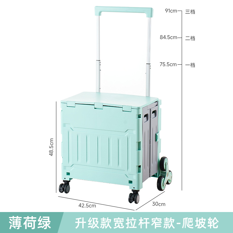 Carrito de compras plegable montado en automóviles de You耐, almacenamiento de plástico para comprar verduras, carro de extracción transparente, marco de almacenamiento al aire libre, carro de campamento