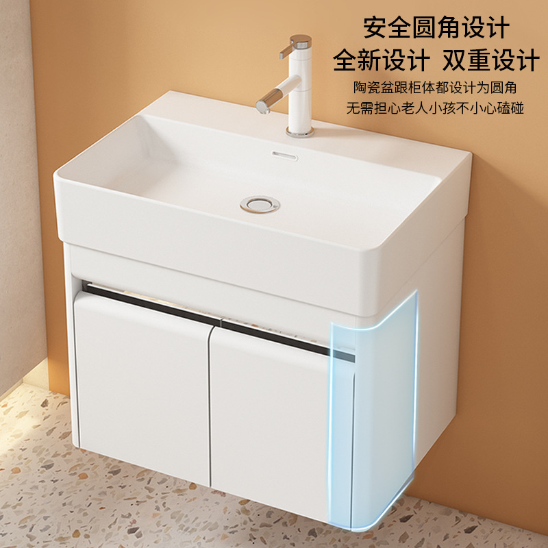 gabinete de baño de acero inoxidable transfronterizo combinación de baños cerámicos de tipo pequeño lavabo