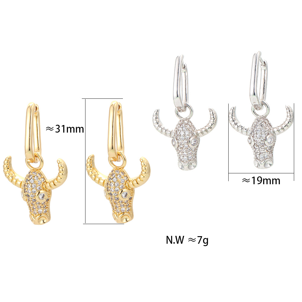 Unisex Gender Plating Design Fashion Geometric Plating Copper Zircon Charm Sleeper Hoop Earrings Earrings