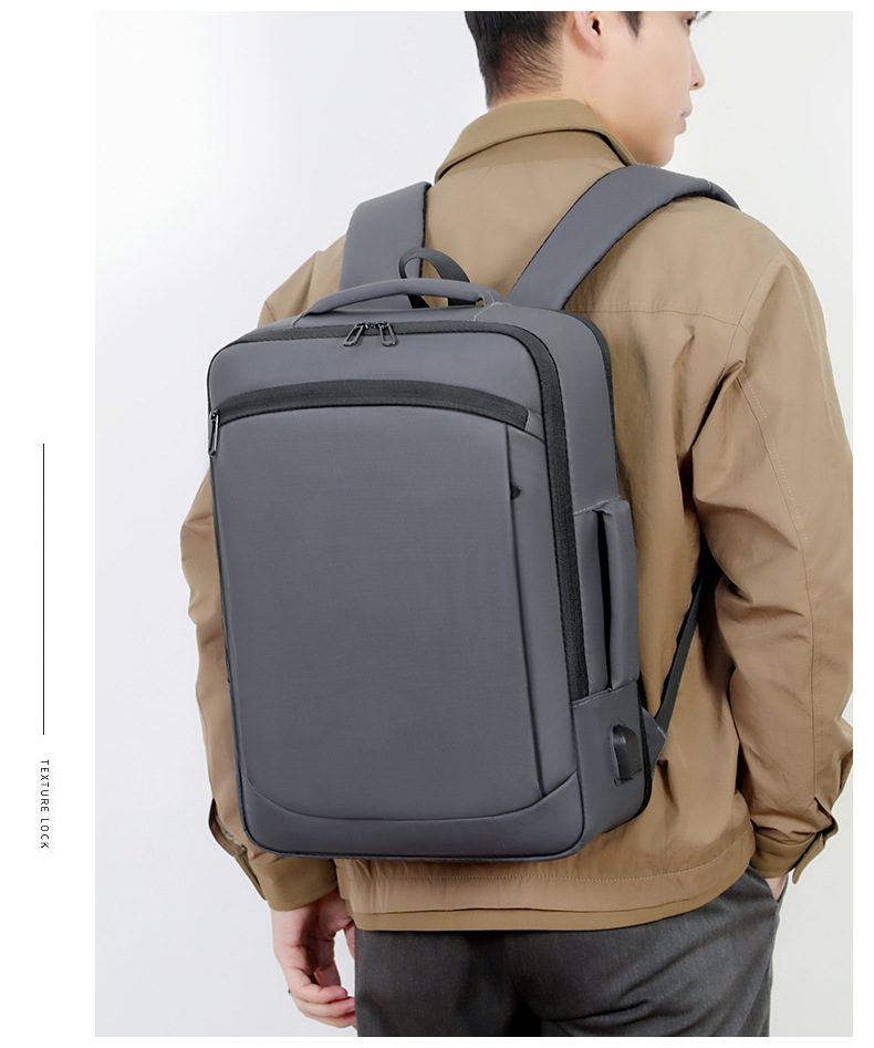 Men's backpack for business, leisure and commuting, multi-functional large-capacity computer backpack with USB leather film undefined