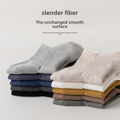 plusox廠襪子男襪夏款純棉吸汗短筒薄款棉襪春夏季黑色男士中筒襪