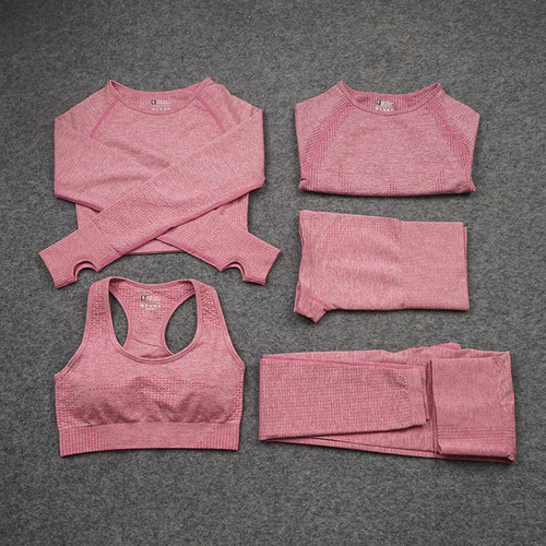 Cross-border European and American Lulu Seamless Knitted Sports Yoga Wear Set for Women – Quick-Drying, Body-Sculpting, High-End Fitness Outfit