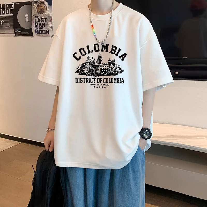 Store Manager recommend Retro Fashionable Brand Short-sleeved T-shirt Men's All-match Top Loose Cotton Fashionable Printed Men's T-shirt Store Manager recommend Retro Fashionable Brand Short-sleeved T-shirt Men's All-match Top Loose Cotton Fashionable Printed Men's T-shirt