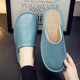 Spring and Autumn Baotou Non-Stinky Feet Leather Home Slippers Women's Indoor Home Non-Slip Waterproof Soft Bottom Linen Sandals for Men