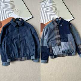 高品质RL拉夫同款美式丹宁牛仔外套小马刺绣拼接双面穿夹克男女款