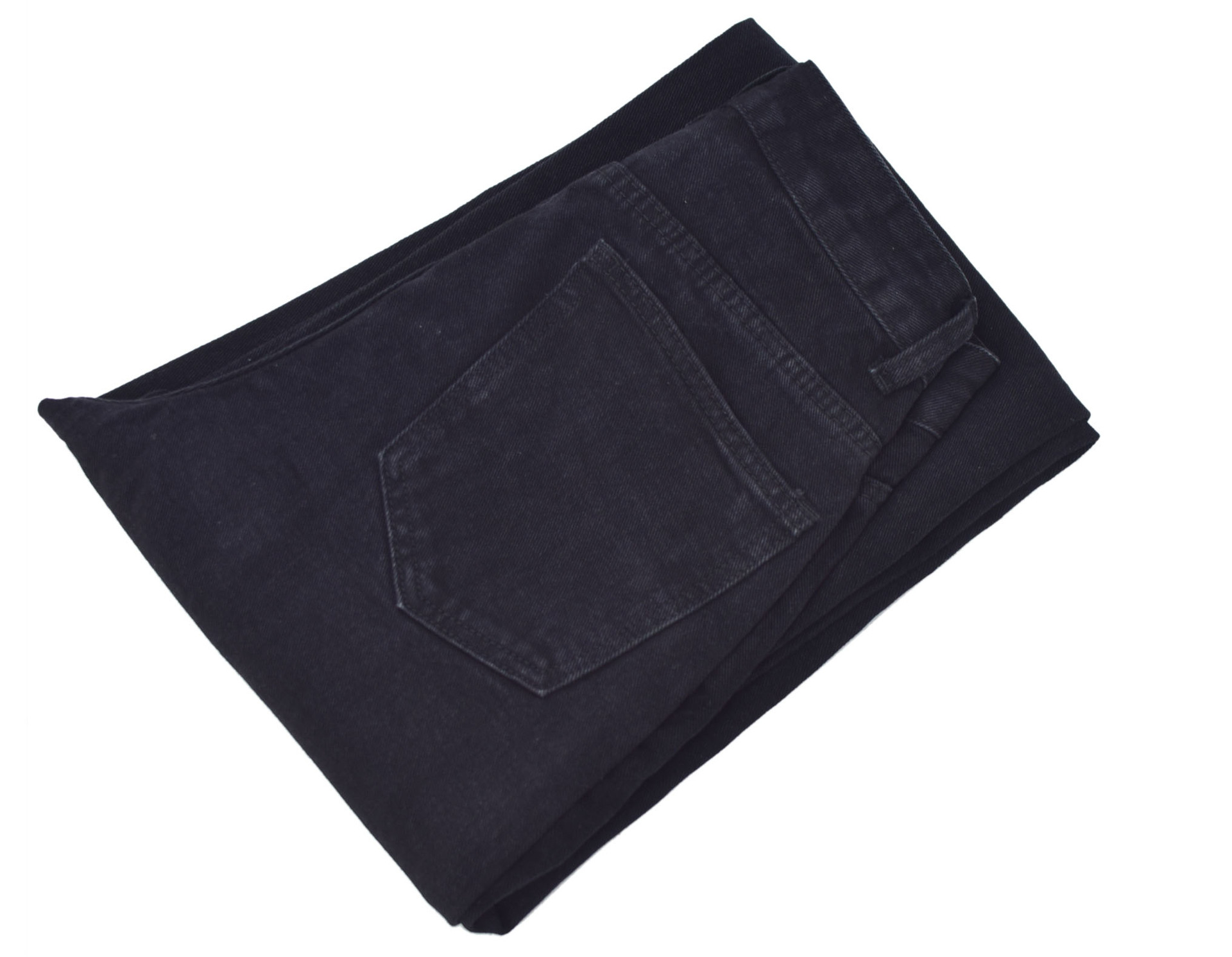 High Waist Loose Straight Cool Black Denim Trousers in Pants