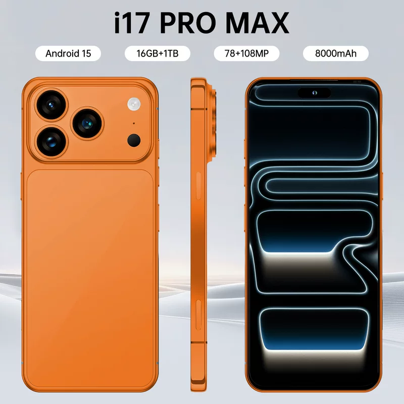 Смартфон i17 Pro Max, Intel Core i17, 7,3-дюймовый широкий экран, варианты 16 ГБ + 1 ТБ