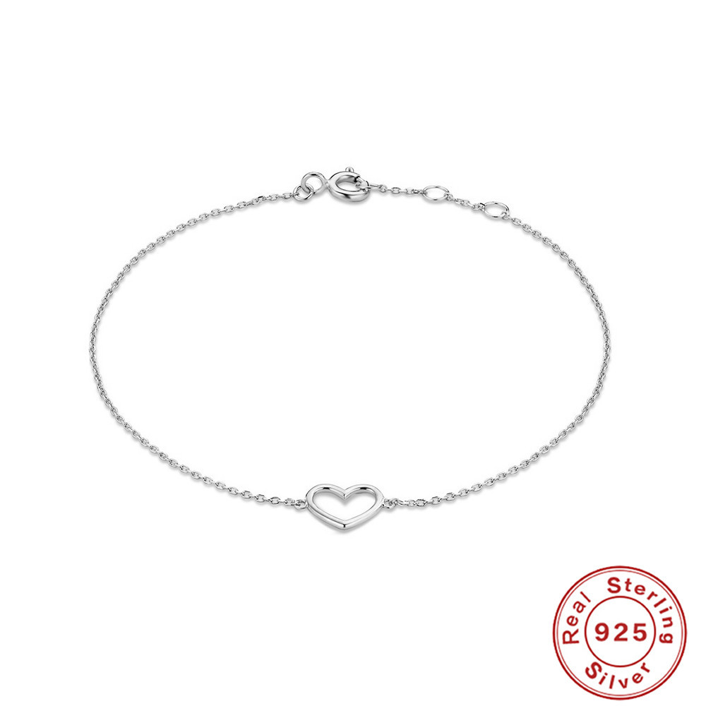 cable chain Chain Type 925 Sterling Silver Cable Chain Bracelets Simple Style