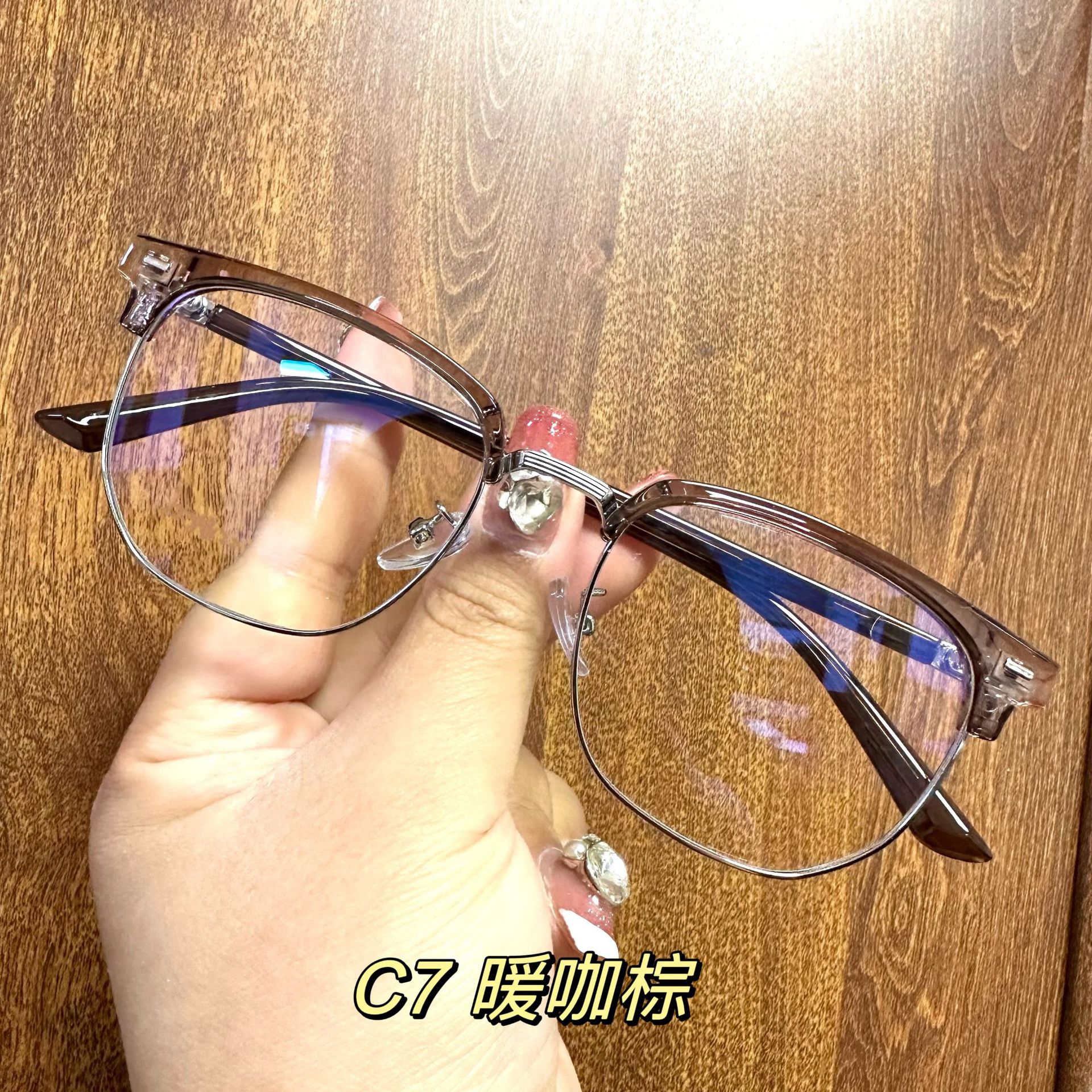 Casual retro aleación de cejas de tendencia hombre cuadrado marco de gafas Danyang miopía mayorista acepta muestras fijas