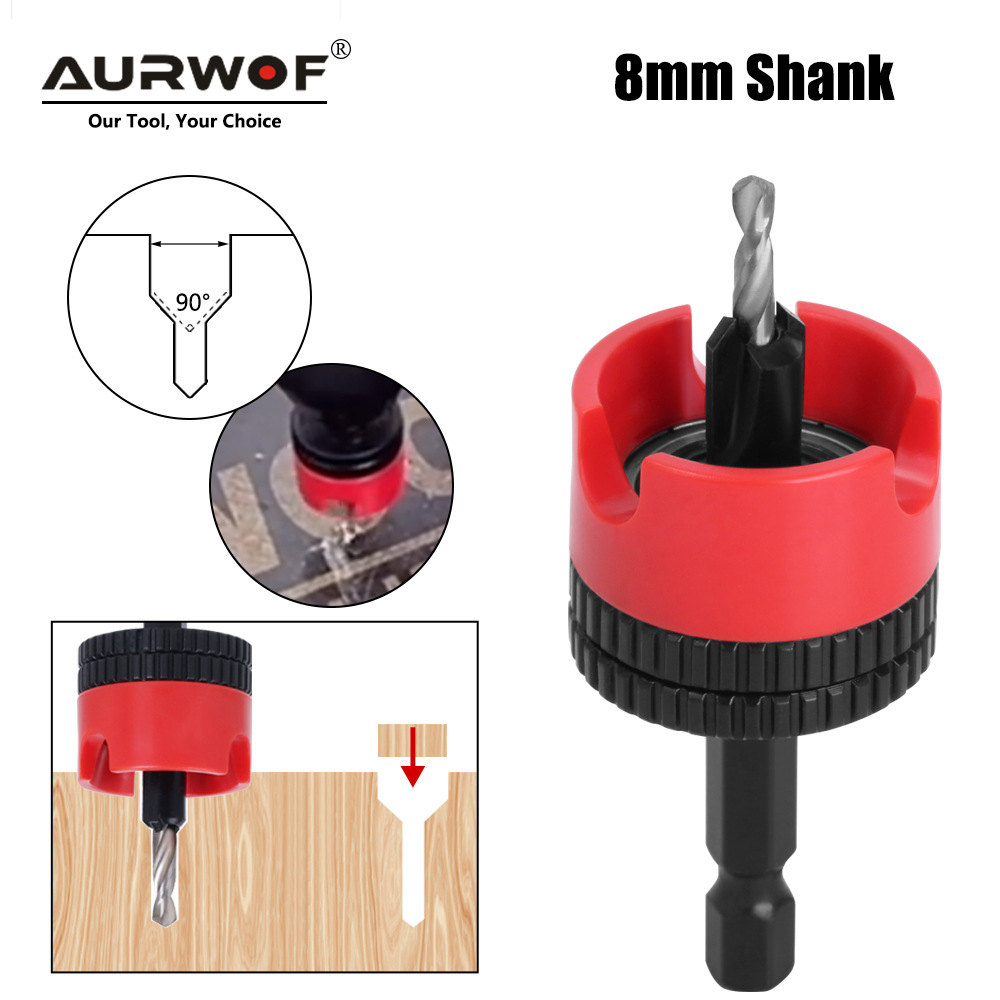 六角柄限位沉孔钻锥孔钻上螺丝阶梯钻自攻螺丝合金头木材安装阶梯